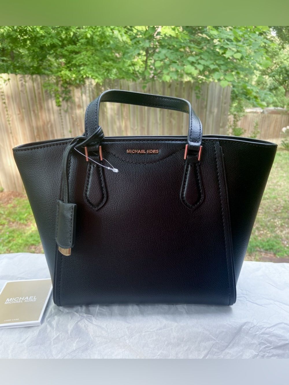 Michael Kors Taryn Small Leather Convertible Crossbody Black with Gold Hardware